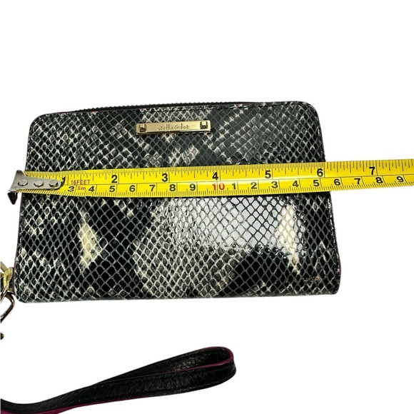 STELLA & DOT faux leather wallet wristlet 6”x 4” snake print - Picture 4 of 5